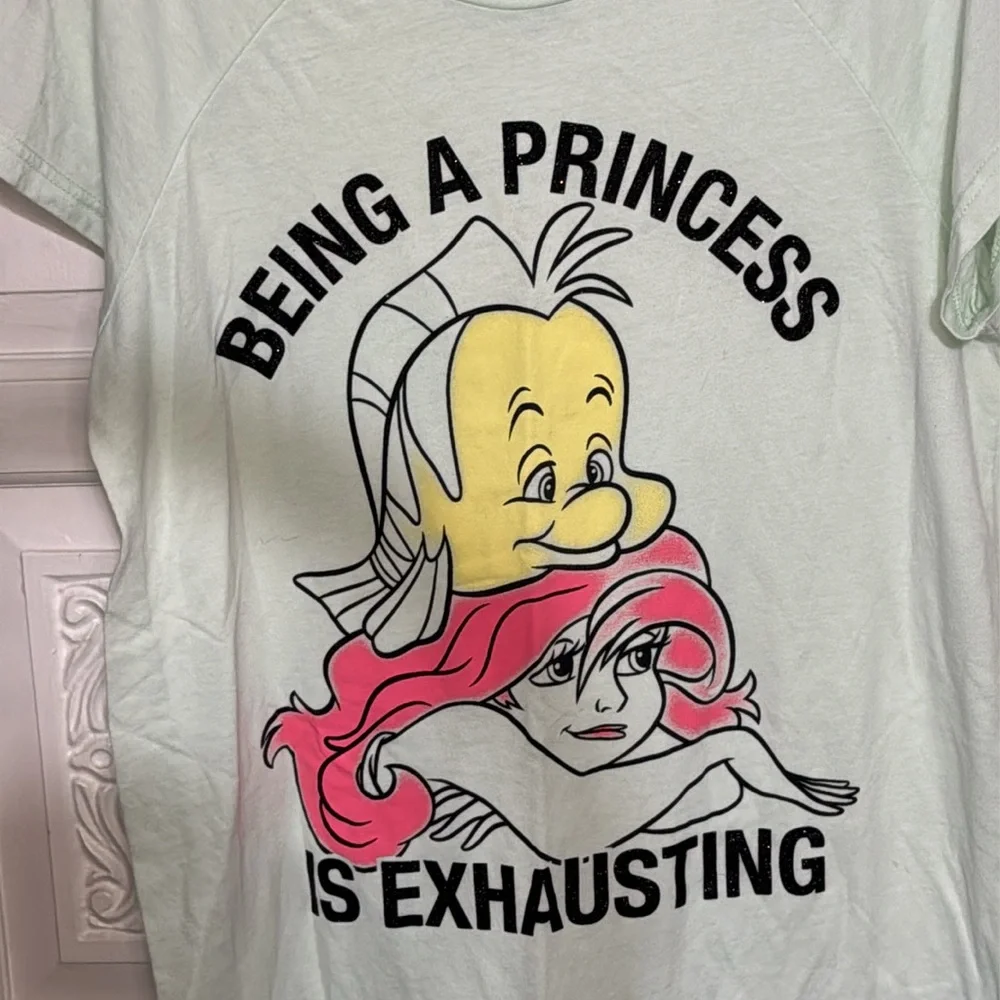 Light Green Disney “Being A Princess Is Exhausting “ Nightgown Size S/M - Picture 2 of 7